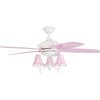Prominence Home Elsa, 48 in. Princess Style Ceiling Fan with Light, White/Pink 50623-40